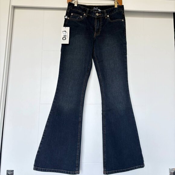 🎇[28] Dolce & Gabbana Wide Leg Low Rise Jeans – NWT, Rare Y2K Designer Denim🎇 - Picture 2 of 9